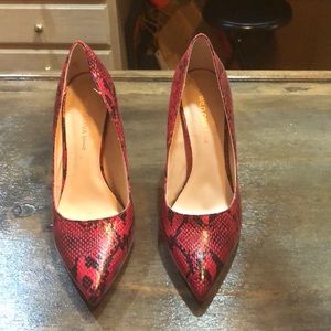 Red and black high heel